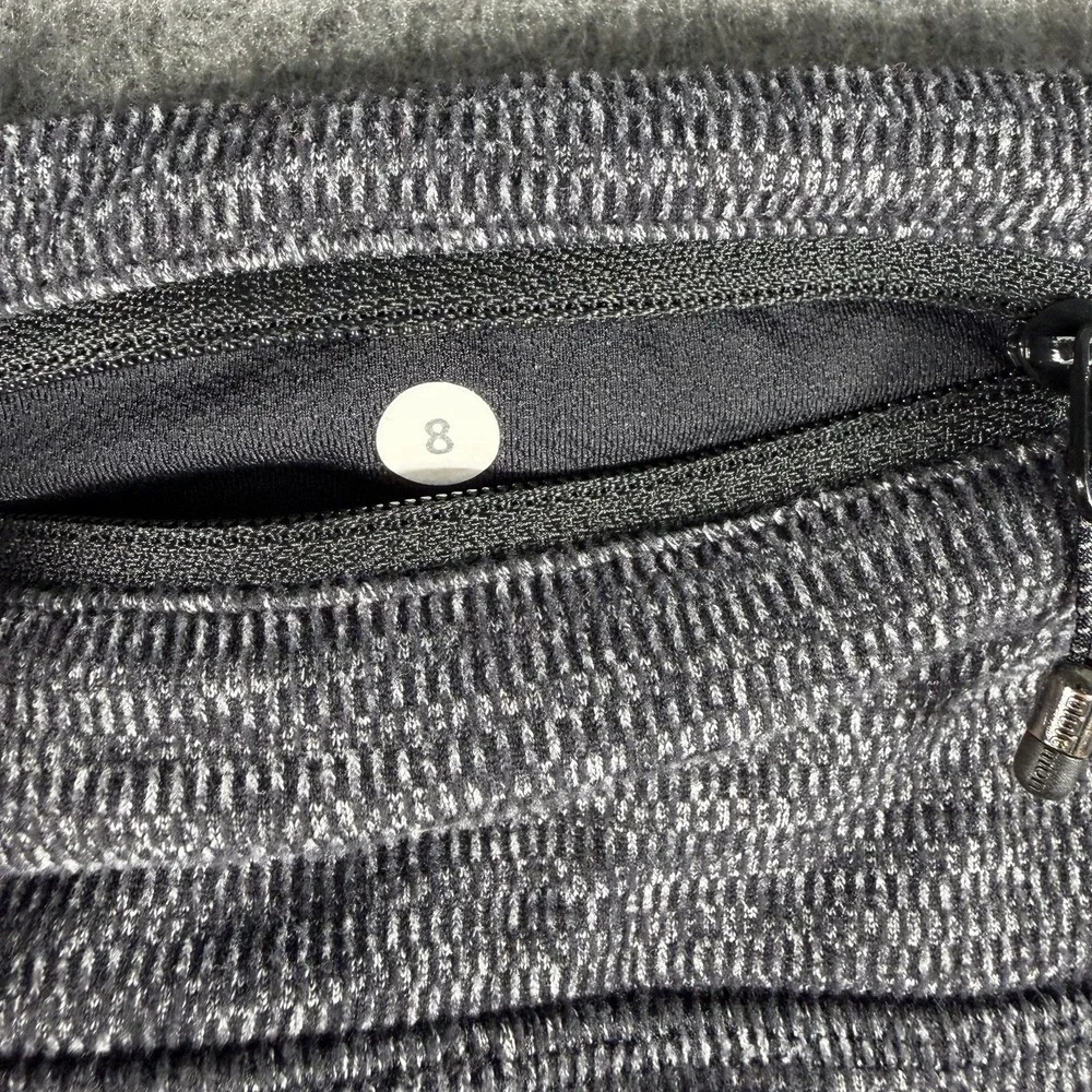 Lululemon  Women's Size 8 Speed Tight Leggings Ruched Heathered Gray Pockets